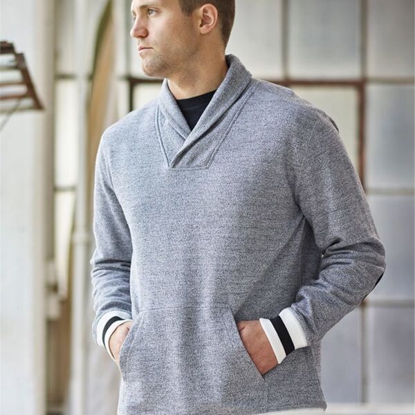 Men's Peppered Fleece Shawl Collar Sweatshirt Thumbnail