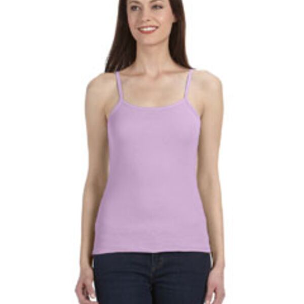 Ladies' Stretch Rib Spaghetti Strap Tank Thumbnail